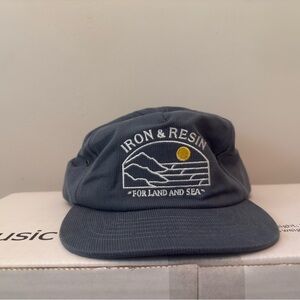 Iron & Resin Blue Cap with Embroidered Scene